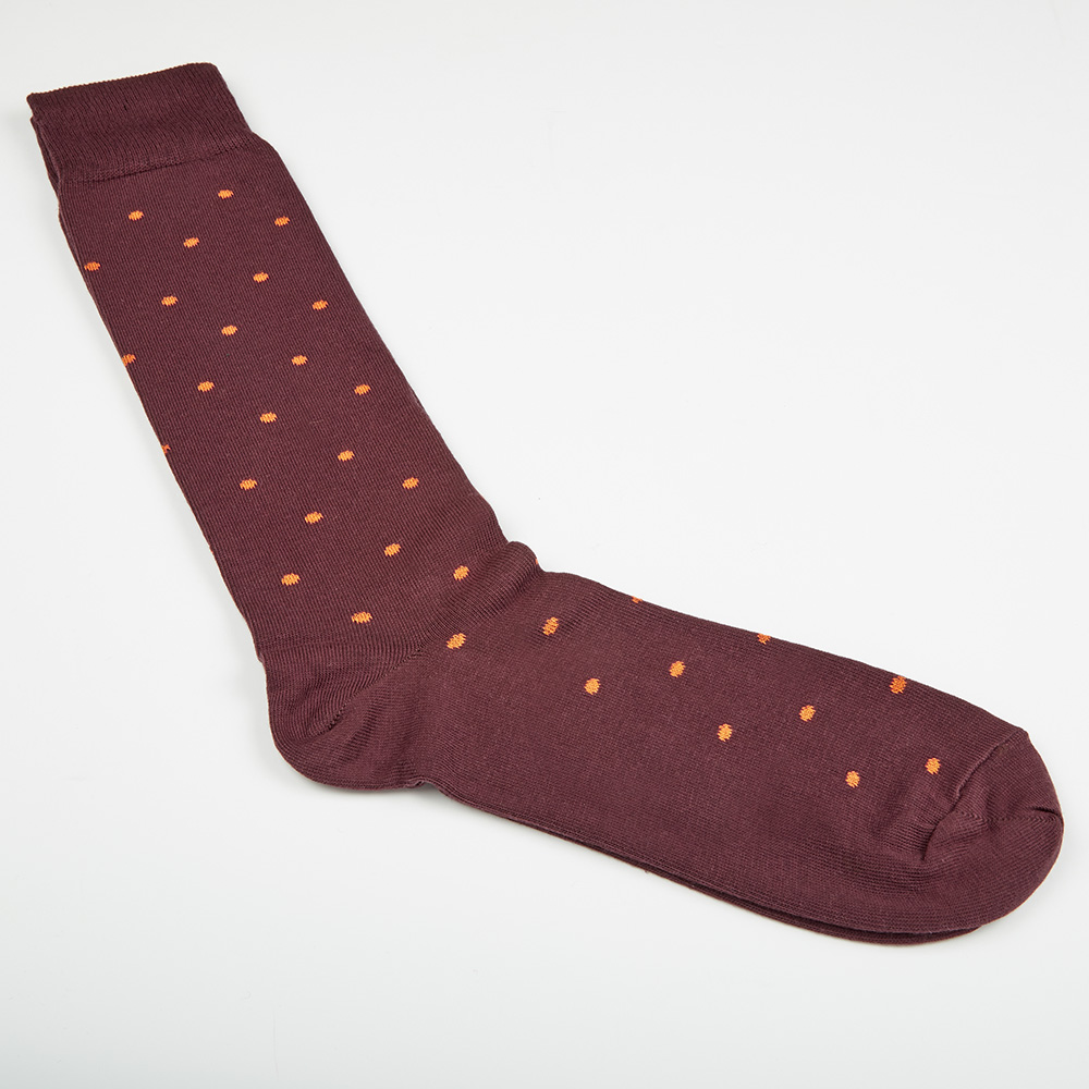 Men's Burgundy Polkadot Socks | Dancys London Ltd
